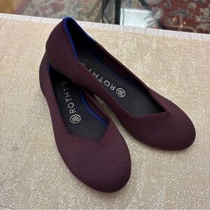 Rothy's Women's Deep Burgundy Flats, ballerina style, size W7.5 , washable